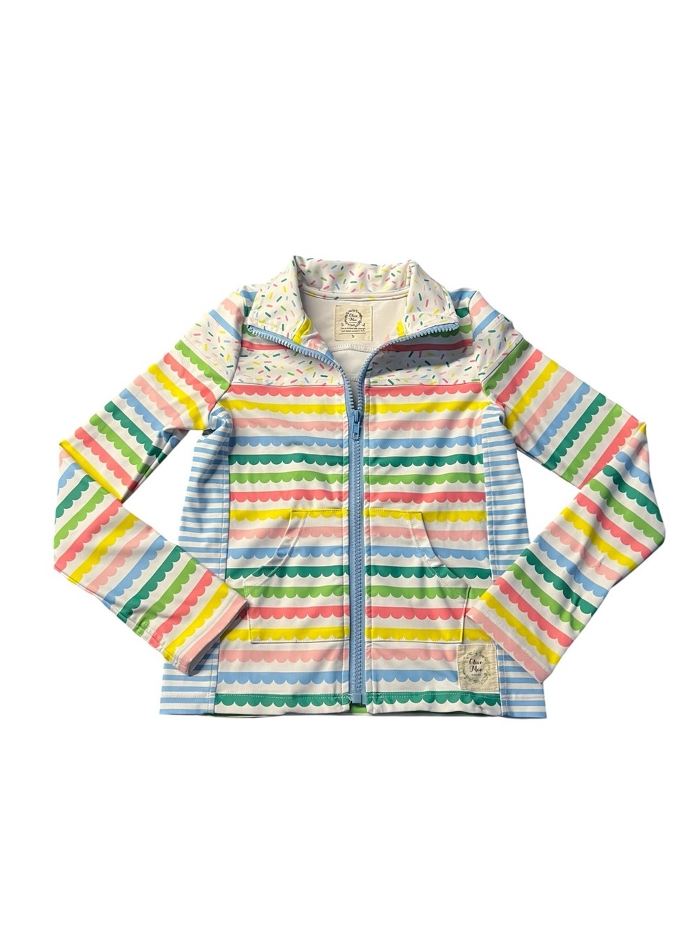 Olive Mae Kids Striped Swim Coverup Jacket - Multicolor Size 3T